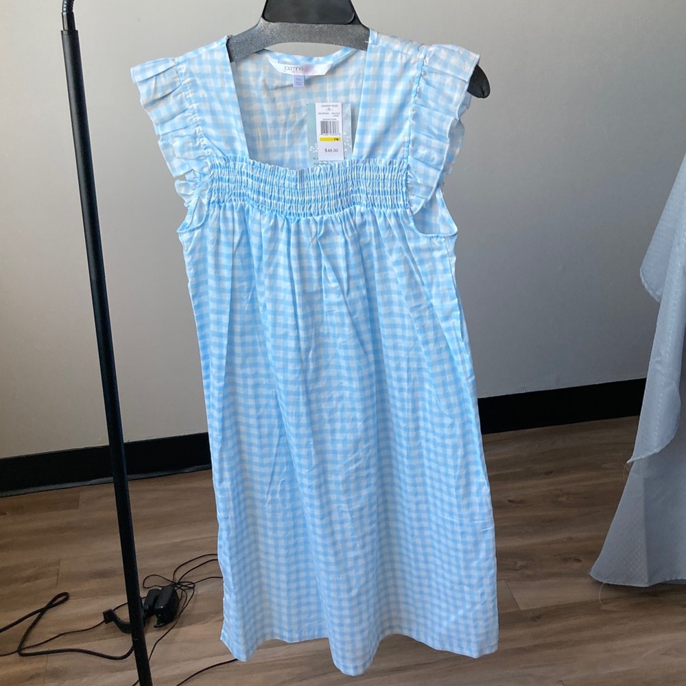 Jasmine Rose Petite gingham print nightgown cotton lightweight smock detail PM